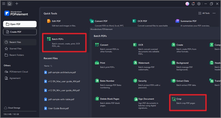 access batch crop feature