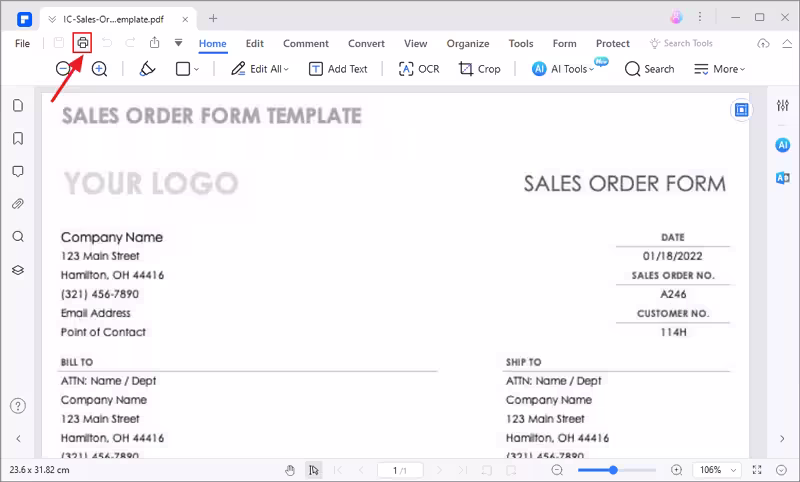 increase PDF font size for printing