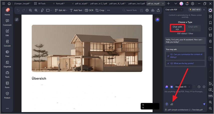 choose ai chat with pdf option