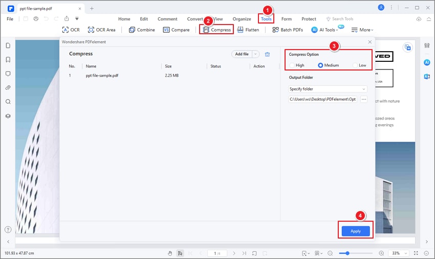 how to compress pdf file windows