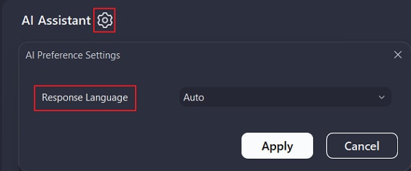 Configure response language