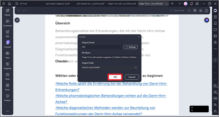 press ok convert file