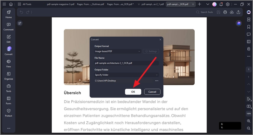 configure settings press ok