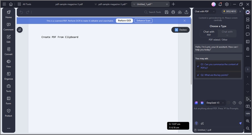 modify created pdf