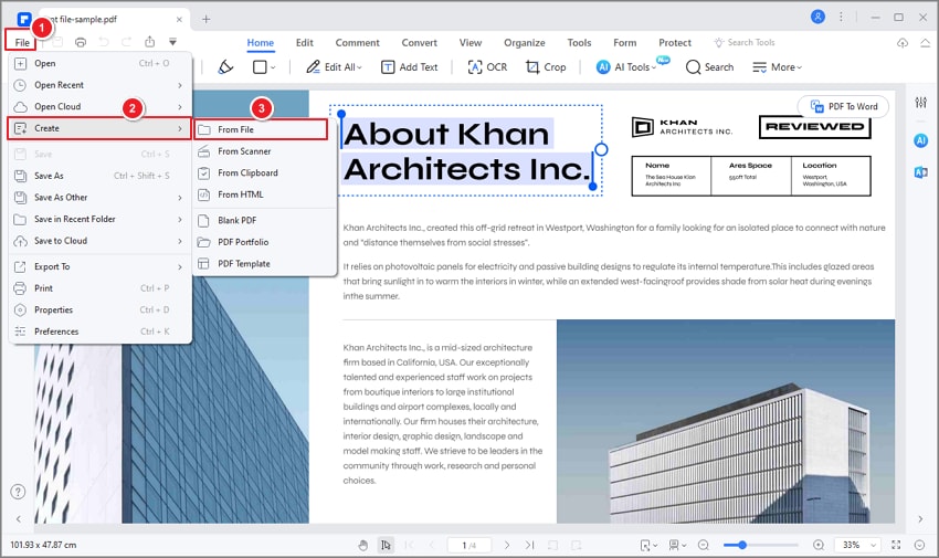 create pdf from file explorer