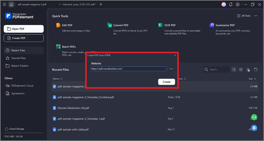 paste link and create pdf