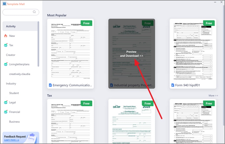 click preview and download