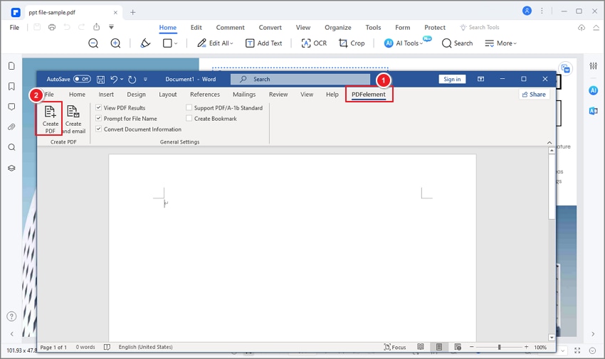 how to convert word to pdf in ms word
