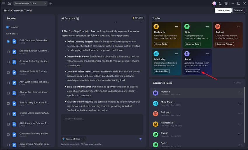 create report