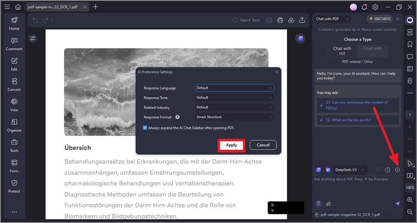 enable ai preference settings