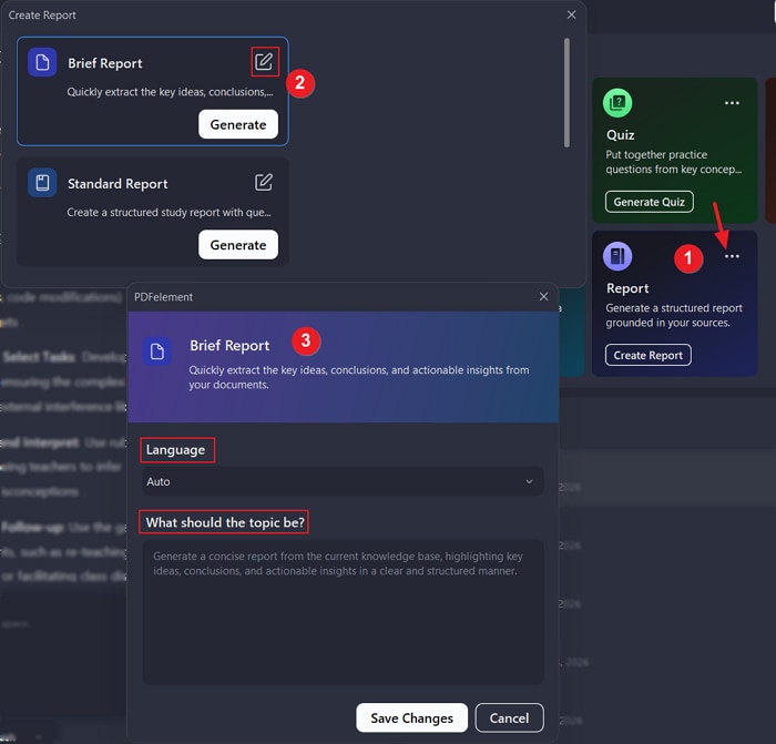 select report type