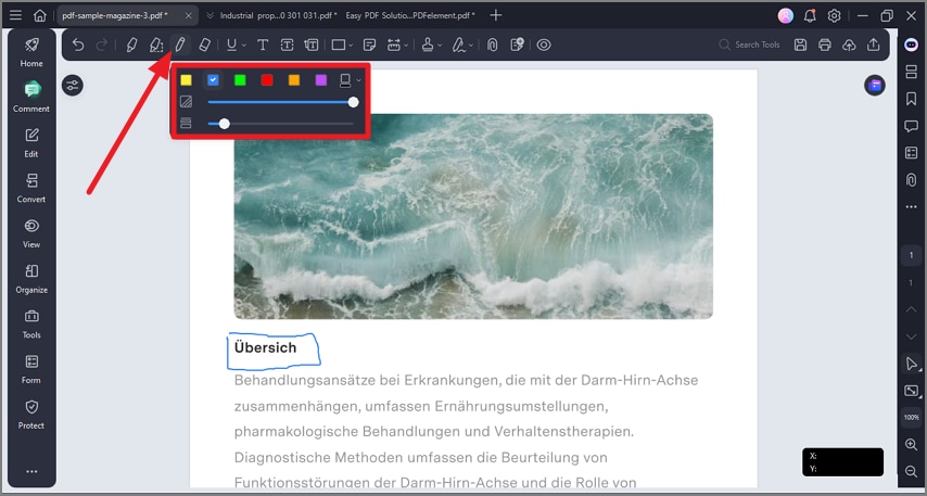 choose pencil from toolbar