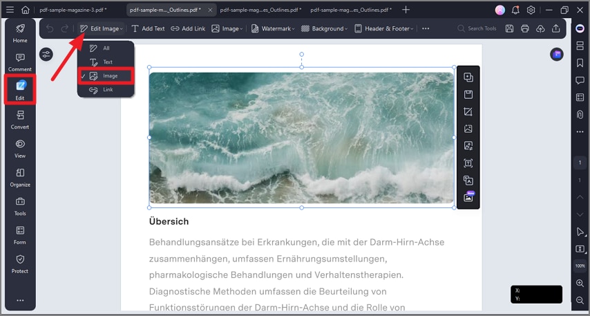 choose image edit option