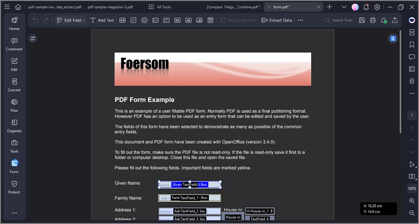 form converted to fillable