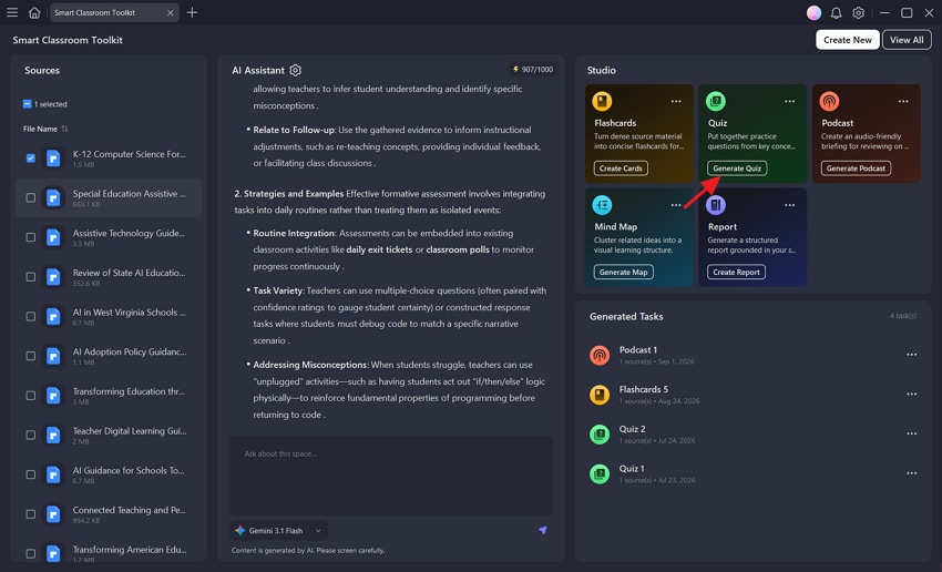 generate quizzes