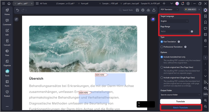 choose language and batch translate 