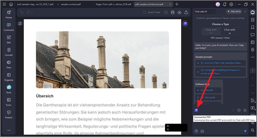 opt ai chat press summarize