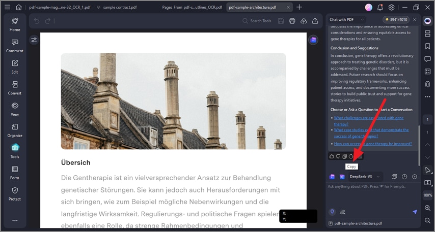 copy generated summary