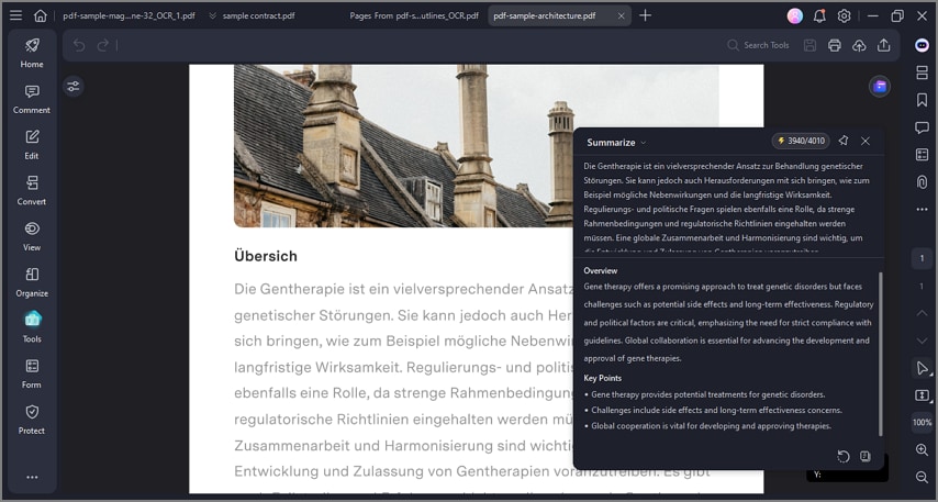 review generated summary