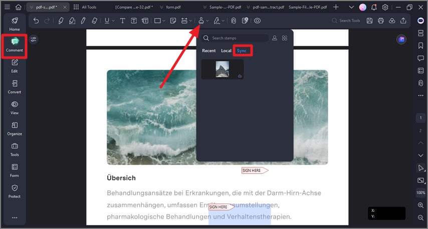 opt for sync stamp option