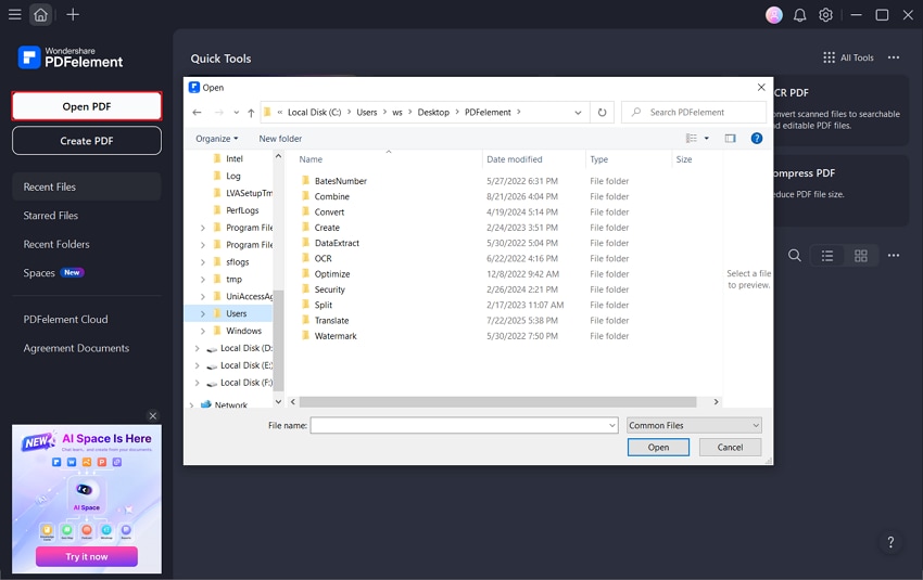 open pdf from home