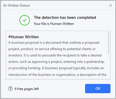 pdf ai written detect result