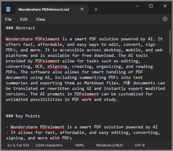 résultat pdf vers markdown