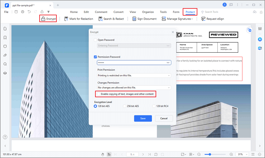 protect pdf from copying with password