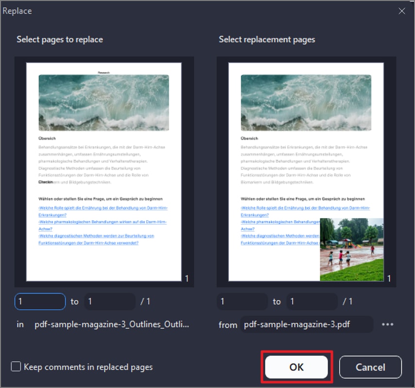 add page press ok