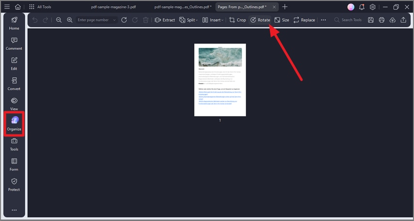 organize page and rotate