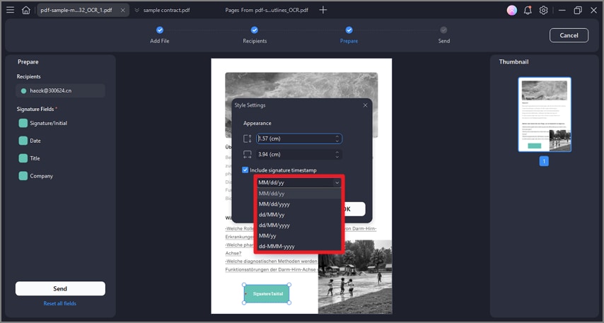 choose desired timestamp format 
