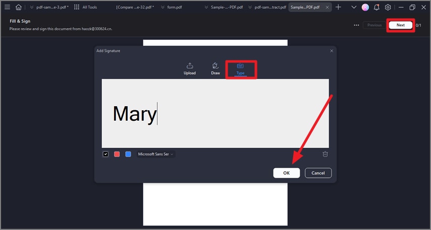 signature options