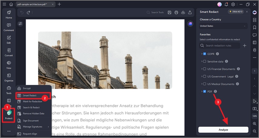 access smart redact feature