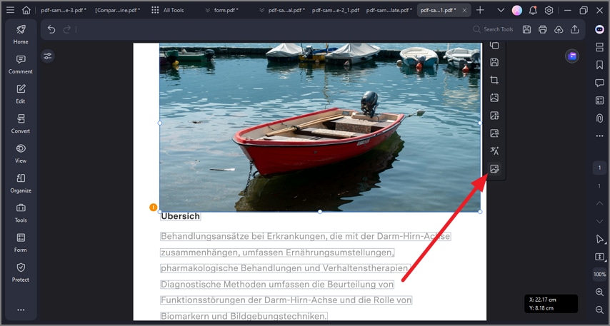 access the image editing tool