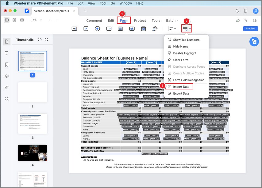 import data