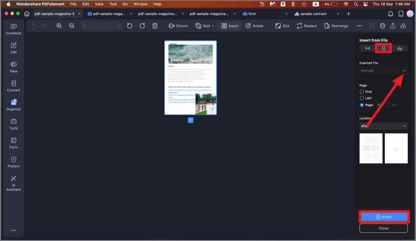 insert page from file