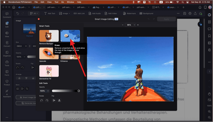 erase object from image