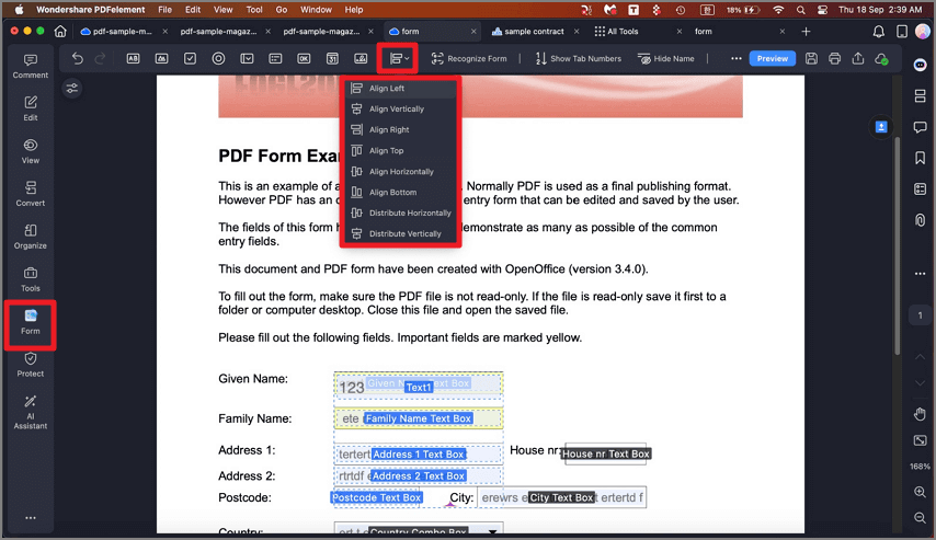 pdf alignment