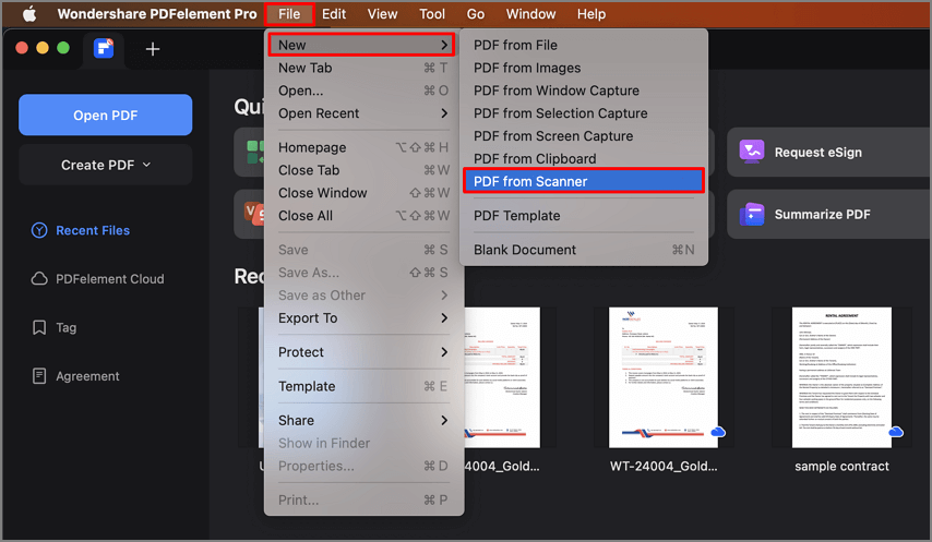 pdf à partir d'un scanner