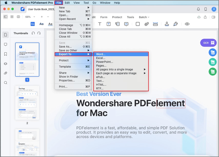 將 PDF 掃描檔案轉換為 Word 檔案