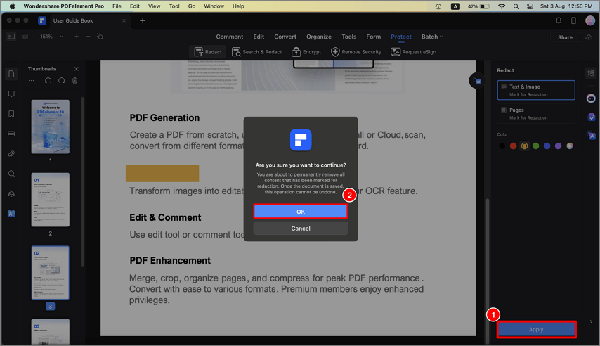 pdfelement für Mac Schwärzung anwenden