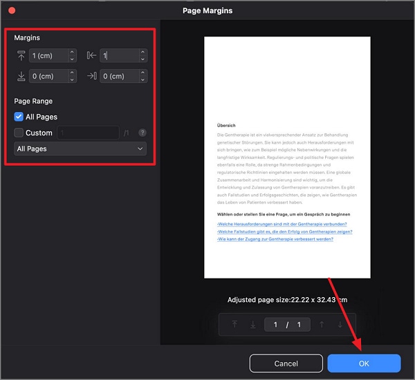 Adjust margin ratios