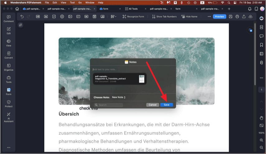 share pdf to notes