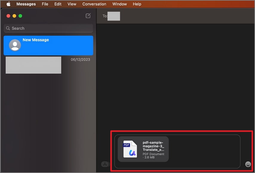 send pdf via messages