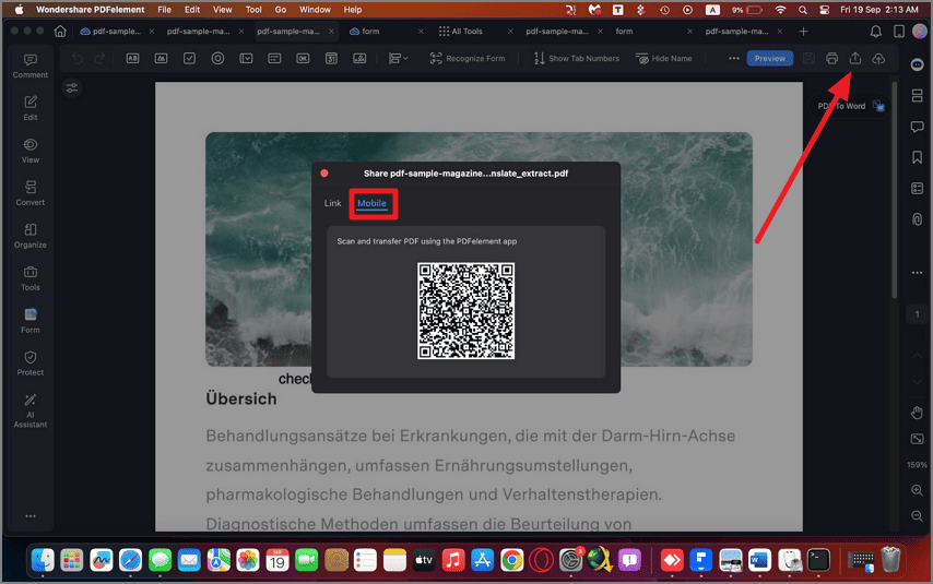 share document with qr code