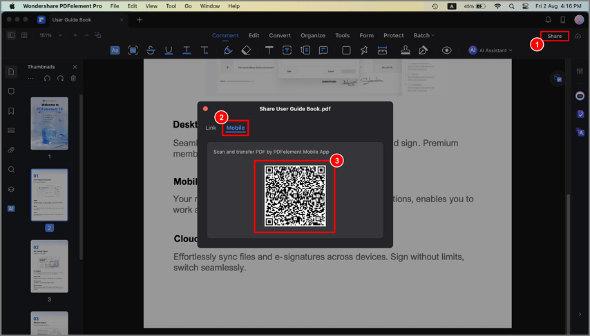 share document with qr code