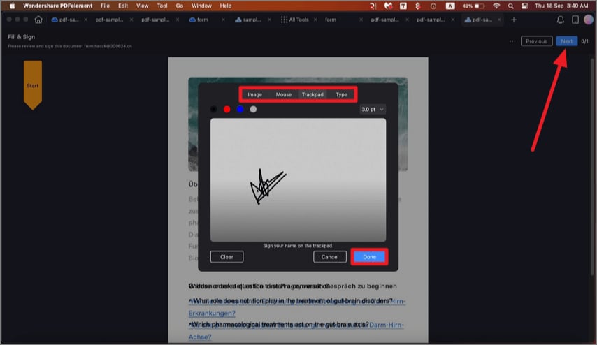 apply signature
