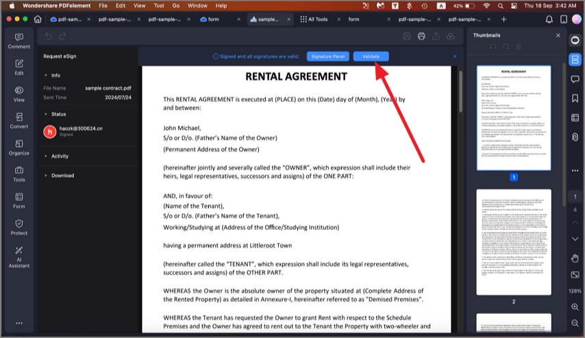 validate documents