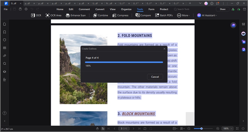アウトラインを作成したPDFを確認する 