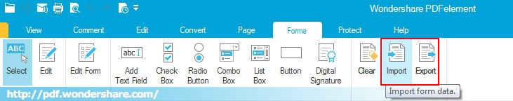 Import and export form data